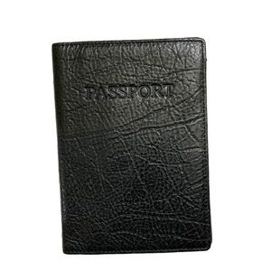 Leatherology black leather passport cover